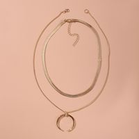 Fashion Temperament Double Crescent Pendant Necklace Hot Selling Creative Horn Horn Necklace Wholesale Nihaojewelry main image 3