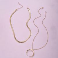Fashion Temperament Double Crescent Pendant Necklace Hot Selling Creative Horn Horn Necklace Wholesale Nihaojewelry main image 4