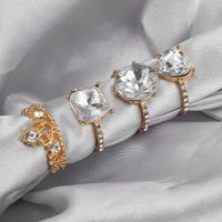 New Fashion Wild Temperament Suit Ring Diamond Love Zircon Ring 4 Piece Suit Wholesale Nihaojewelry main image 3