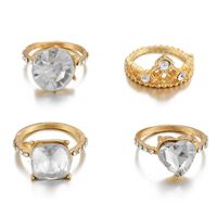 New Fashion Wild Temperament Suit Ring Diamond Love Zircon Ring 4 Piece Suit Wholesale Nihaojewelry main image 6
