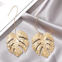 Fashion Metal Leaf Earrings Personality Punk Leaf Creative Fashion Earrings Simple Texture Earrings Wholesale Nihaojewelry main image 5