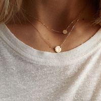 Ornaments Geometric Round Brand Necklace L316 Stainless Steel Two-piece Necklace Clavicle Chain Wholesale Nihaojewelry main image 3