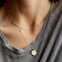 Ornaments Geometric Round Brand Necklace L316 Stainless Steel Two-piece Necklace Clavicle Chain Hot Wholesale Nihaojewelry main image 1