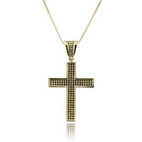 Hot Selling Three Rows Zirconium Cross Pendant Fashion New Copper-plated Religious Necklace Wholesale Nihaojewelry main image 1