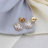 Hot Sale Three Rings Necklace Set New Gold-plated Zircon Pendant Stud Earrings Set Wholesale Nihaojewelry main image 4