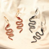 Fashion Jewelry Exaggerated Fashion Metal Diamond Snake Element Earrings Personality Wild Metal Earrings Wholesale Nihaojewelry main image 2