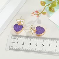 Fashion Jewelry Sweet Korean Imitation Natural Stone Earrings Love Earrings 925 Silver Needle Bow Earrings Wholesale Nihaojewelry main image 5