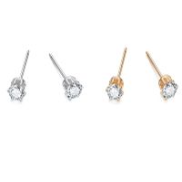 4mm Bijoux Simples Boucles D'oreilles En Zircon Mot Minimaliste Oreille Aiguille En Os Aiguille Mini Boucles D'oreilles En Gros Nihaojewelry main image 1