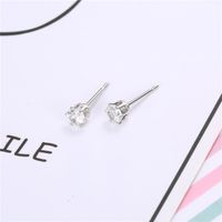 4mm Grenz Überschreiten Der Schmuck Einfache Zirkon Ohrringe Außenhandel Minimalist Isches Ein-wort-ohr-knochen Nadel Mini Ohrringe Yiwu main image 4