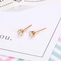 4mm Grenz Überschreiten Der Schmuck Einfache Zirkon Ohrringe Außenhandel Minimalist Isches Ein-wort-ohr-knochen Nadel Mini Ohrringe Yiwu main image 5