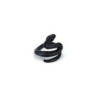 European Trend Vintage Ring Black Frosted Simulated Snakes Ring Opening Adjustable Animal Ring Cross-border Sold Jewelry sku image 1