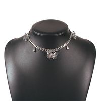Fashion Jewelry Creative Butterfly Diamond Pendant Necklace Personality Alloy Chain Necklace Wholesale Nihaojewelry sku image 1