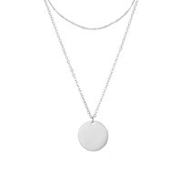 Ornaments Geometric Round Brand Necklace L316 Stainless Steel Two-piece Necklace Clavicle Chain Hot Wholesale Nihaojewelry sku image 1
