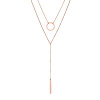 Necklace Geometric Round Sword Necklace L316 Stainless Steel Two Piece Necklace Clavicle Chain Wholesale Nihaojewelry sku image 3