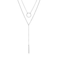 Necklace Geometric Round Sword Necklace L316 Stainless Steel Two Piece Necklace Clavicle Chain Wholesale Nihaojewelry sku image 1