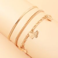 Fashion Jewelry Wholesale Simple Snake Chain Chain Wild Alloy Butterfly Pendant Anklet Accessories Wholesale Nihaojewelry sku image 1