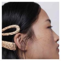 Simple Style Fashion Metal Frosted Hair Clip Side Clip Personalized Creative Word Clip Wholesale Nihaojewelry main image 2