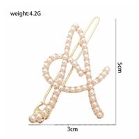 Fashion Alphabet Pearl Hair Accessories Style Temperament Edge Clip Exaggerated Retro Sweet Wind Hairpin Wholesale Nihaojewelry main image 6