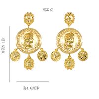 Korean Fashion Exaggerated Large Earrings Retro Palace Style Coin Ring Flower Earrings Accessories Wholesale Nihaojewelry main image 5