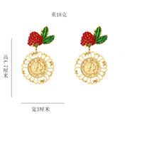 Baroque Red Cherry Strawberry Earrings New Wave Simple Coin Portrait Earrings Wholesale Nihaojewelry main image 5