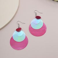 Fashion Jewelry Hit Color Cold Wind Business Geometric Earring Color Translucent Disc Geometric Earring Wholesale Nihaojewelry main image 3