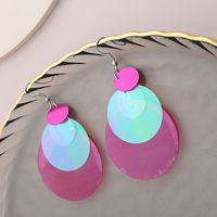 Fashion Jewelry Hit Color Cold Wind Business Geometric Earring Color Translucent Disc Geometric Earring Wholesale Nihaojewelry main image 4
