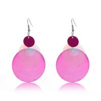 Fashion Jewelry Hit Color Cold Wind Business Geometric Earring Color Translucent Disc Geometric Earring Wholesale Nihaojewelry main image 6