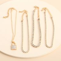 Fashion Jewelry Personality Multi-layer Claw Chain Diamond Geometric Footwear Retro Micro-set Lock Rhinestone Anklet Wholesale Nihaojewelry main image 3