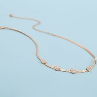 Fashion Jewelry Micro-set Fashion Geometric Single-layer Necklace Temperament Short Snake Bone Chain Butterfly Necklace Wholesale Nihaojewelry main image 3