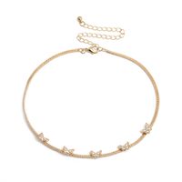 Fashion Jewelry Micro-set Fashion Geometric Single-layer Necklace Temperament Short Snake Bone Chain Butterfly Necklace Wholesale Nihaojewelry main image 6