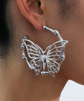 Fashion Jewelry Temperament Business Hollow C-shaped Earrings Simple Bamboo Ring Creative Butterfly Earrings Wholesale Nihaojewelry main image 1