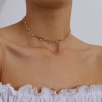 Fashion Jewelry Sweet Hollow Single-layer Clavicle Necklace Simple Geometric Small Love Chain Necklace Wholesale Nihaojewelry main image 1