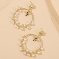 Fashion Geometric Handmade Pearl Insect Bee Earrings Earring Trend Round Beaded Earrings Jewelry Wholesale Nihaojewelry main image 3