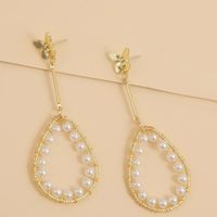 Fashion Simple Temperament Geometric Water Drop Pearl Butterfly Earring Korean Trend Long Earring Jewelry Wholesale Nihaojewelry main image 4