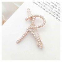 Fashion Alphabet Pearl Hair Accessories Style Temperament Edge Clip Exaggerated Retro Sweet Wind Hairpin Wholesale Nihaojewelry sku image 3