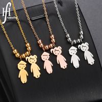 Personality Boy Girl Necklace Stainless Steel Diy Free Combination Lettering Good Friend Family Necklace Wholesale Nihaojewelry main image 1