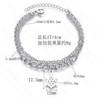 Korean Fashion Simple And Wild Student Hollow Turtle Bracelet Titanium Steel Adjustable Double Twist Chain Bracelet Wholesale Nihaojewelry main image 3