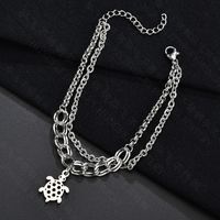 Korean Fashion Simple And Wild Student Hollow Turtle Bracelet Titanium Steel Adjustable Double Twist Chain Bracelet Wholesale Nihaojewelry main image 5