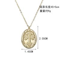 New Products Are Selling 14k Gold Popular Elements Cross Round Brand Necklace Clavicle Chain Wholesale Nihaojewelry main image 3