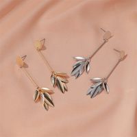 Long Fringed Earrings Retro Frosted Leaves Earrings Personality Cold Temperament Wild Earrings Wholesale Nihaojewelry main image 3