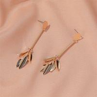 Long Fringed Earrings Retro Frosted Leaves Earrings Personality Cold Temperament Wild Earrings Wholesale Nihaojewelry main image 4