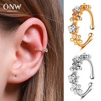 Simple Style Flower Plating Copper Artificial Gemstones Earrings main image 1