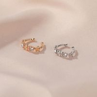 Simple Style Flower Plating Copper Artificial Gemstones Earrings main image 3
