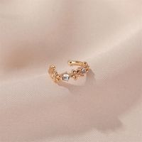 Simple Style Flower Plating Copper Artificial Gemstones Earrings main image 4