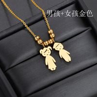 Personality Boy Girl Necklace Stainless Steel Diy Free Combination Lettering Good Friend Family Necklace Wholesale Nihaojewelry sku image 2