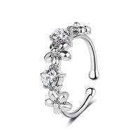 Simple Style Flower Plating Copper Artificial Gemstones Earrings sku image 2