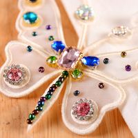 Organza Yarn Handmade Nail Rhinestone Butterfly Cloth Stickers Clothes Patch Stickers Handmade Diy Clothing Accessories main image 4