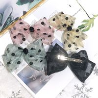 Korean Explosions Wave Dot Mesh Yarn Bow Fabric Hair Accessories Ponytail Fashion Lady Eugen Yarn Hairpin Wholesale Nihaojewelry main image 1