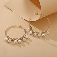 New Six Pearl Pendant Earrings Creative Retro Simple Temperament Fashion Earrings Wholesale Nihaojewelry main image 3