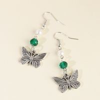 New Retro Ancient Silver Butterfly Earrings Palace Earrings Simple Wild Ethnic Ear Jewelry Wholesale Nihaojewelry main image 4